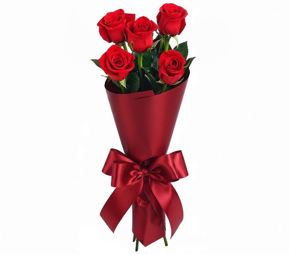 Букет 5 Красных роз Эдлесс Лав в Лесосибирске