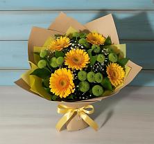 Букет цветов из:  Герберы и Хризантемы в Лесосибирске