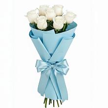 Букет 7 белых роз Проуд в Лесосибирске