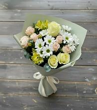 Букет цветов из:  Альстромерии, Розы и Хризантемы #REPLACE_PRED# Лесосибирске