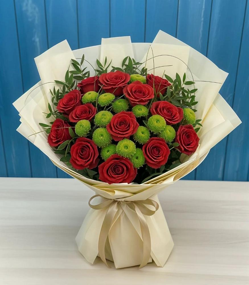 Букет цветов из: Розы и Хризантемы в Лесосибирске